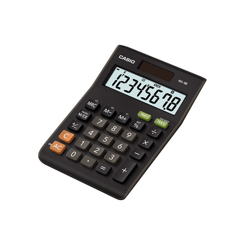 CALCULADORA CASIO MS-8B SOBREMESA SOLAR NEGRO