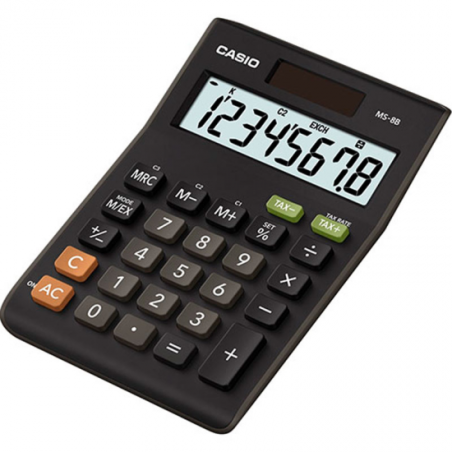 CALCULADORA CASIO MS-8B SOBREMESA SOLAR NEGRO