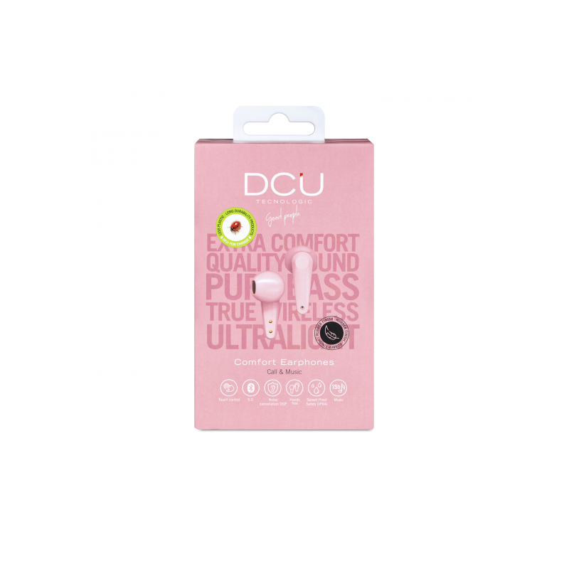 AURICULARES DCU EARBUDS BT ROSA ULTRALIGERO
