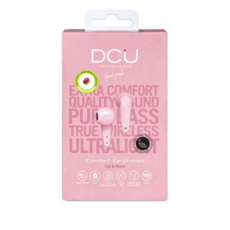 AURICULARES DCU EARBUDS BT ROSA ULTRALIGERO
