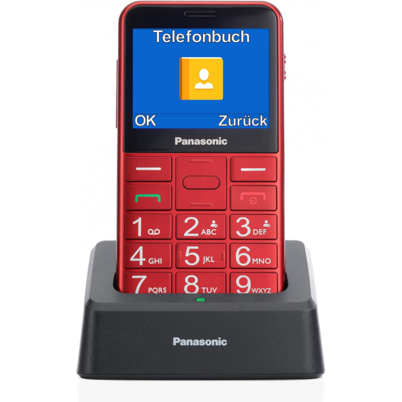 SENIORPHONE PANASONIC KX-TU155EXRN CON BASE ROJ