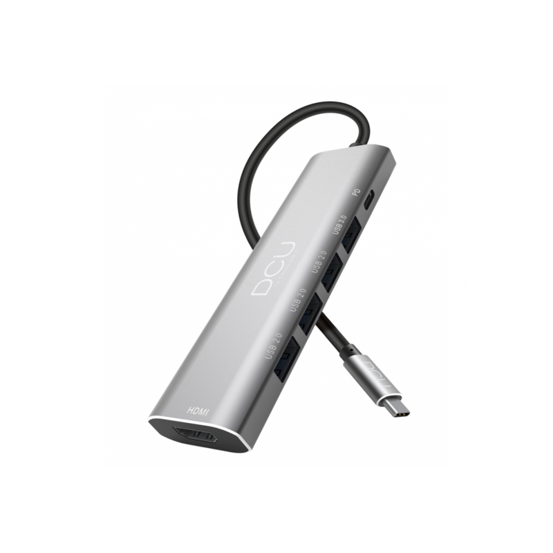 HUB DCU USB C a HDMI + 4 USB + USB C CARGA 100W