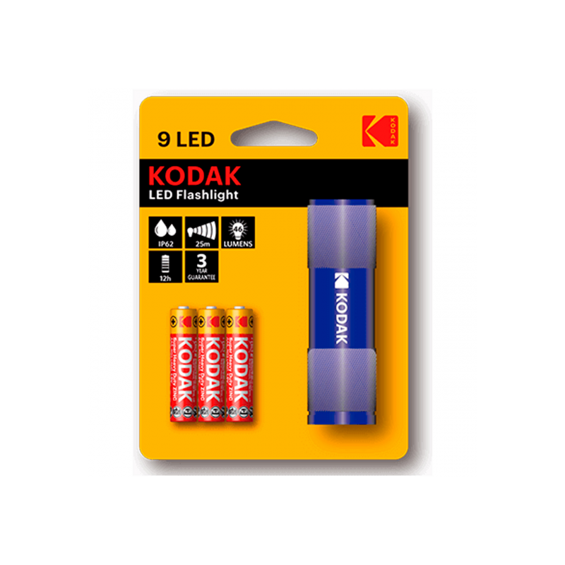 LINTERNA KODAK 9LED + 3 PILAS AAA AZUL