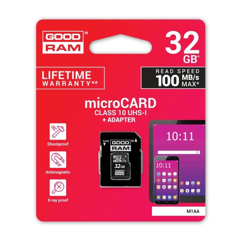 TARJ. MEM. GOODRAM MICRO SD 32GB ADAPTADOR