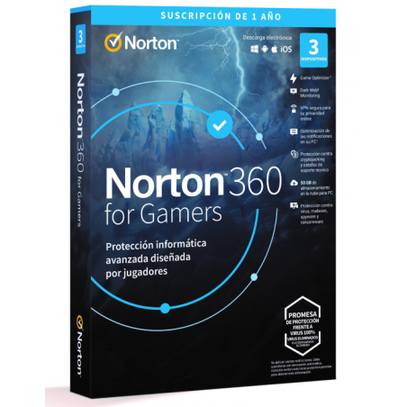 ANTIVIRUS NORTON 360 GAMERS 50GB 1 USUARIO 3 DISP