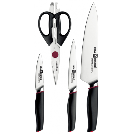 CUCHILLO BRA BISTRO SET 3 CUCHILLOS + TIJERAS