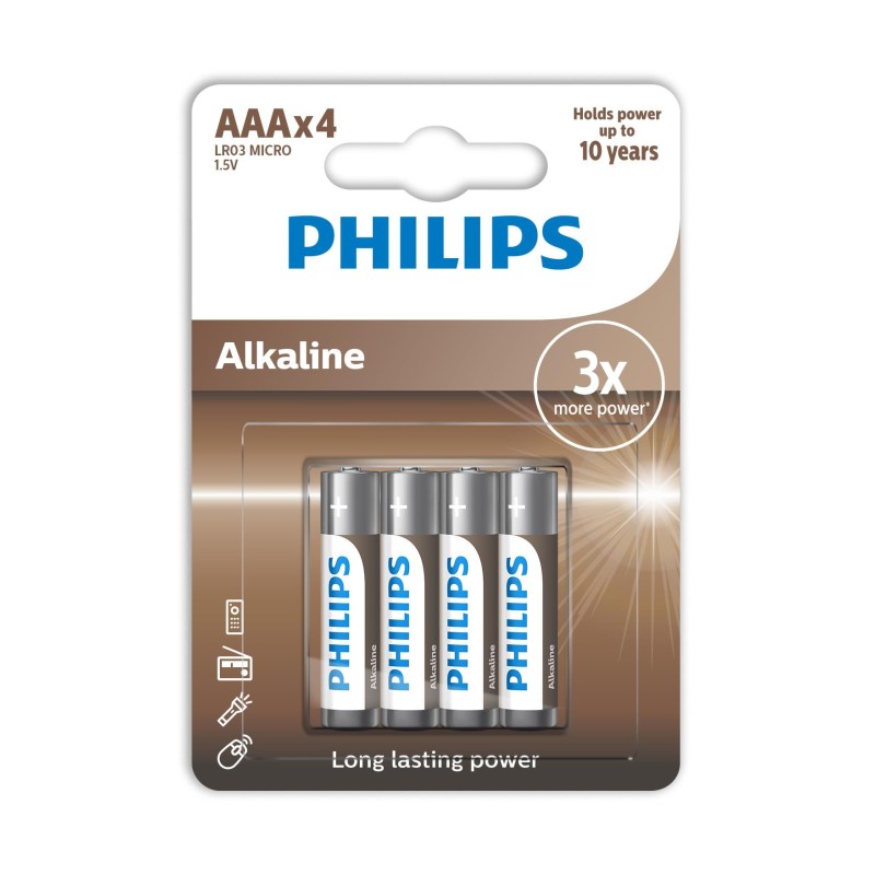 PILA PHILIPS POWER ALKALINE LR03A4B/10 AAA 4 BLIST