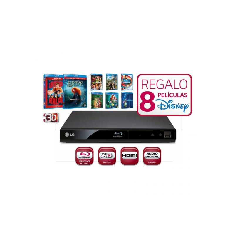 BLU-RAY LG BP325 3D USB smartv + 8 PELICULAS