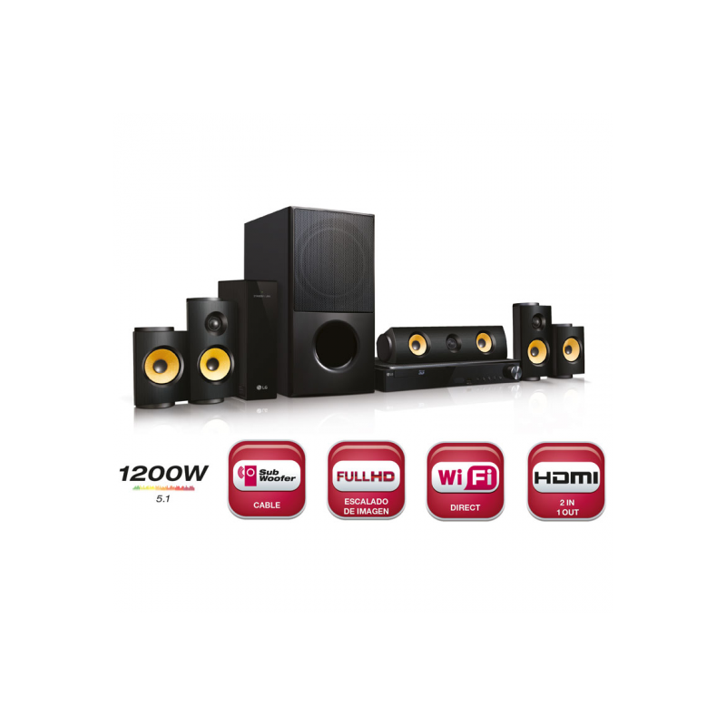 HOMECINEMA LG LHB725 4K 1200W 5.1 3D BLUR ARAMID W