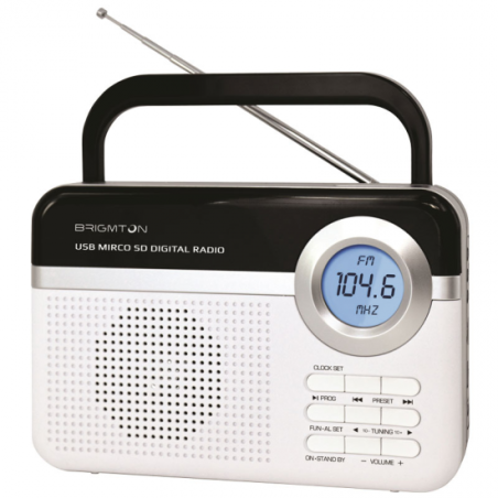 TRANSISTOR BRIGMTON BT-251B RED/PILAS USB BLANCO