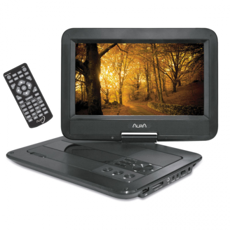 DVD PORTATIL AURA 10 DV-20 USB SD SOPORTE CABEZAL