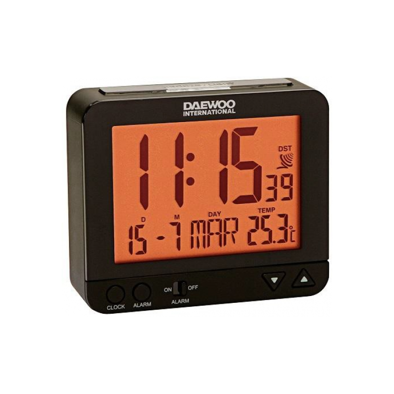 REL. DESPERTADOR DAEWOO DCD-200 BLACK