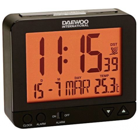REL. DESPERTADOR DAEWOO DCD-200 BLACK