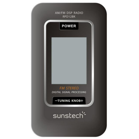 TRANSISTOR SUNSTECH RPD12BK BLACK AM/FM