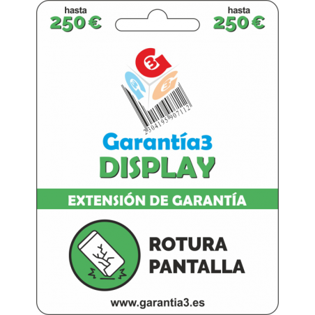 GARANTIA DISPLAY PANTALLAS G3 HASTA 250€