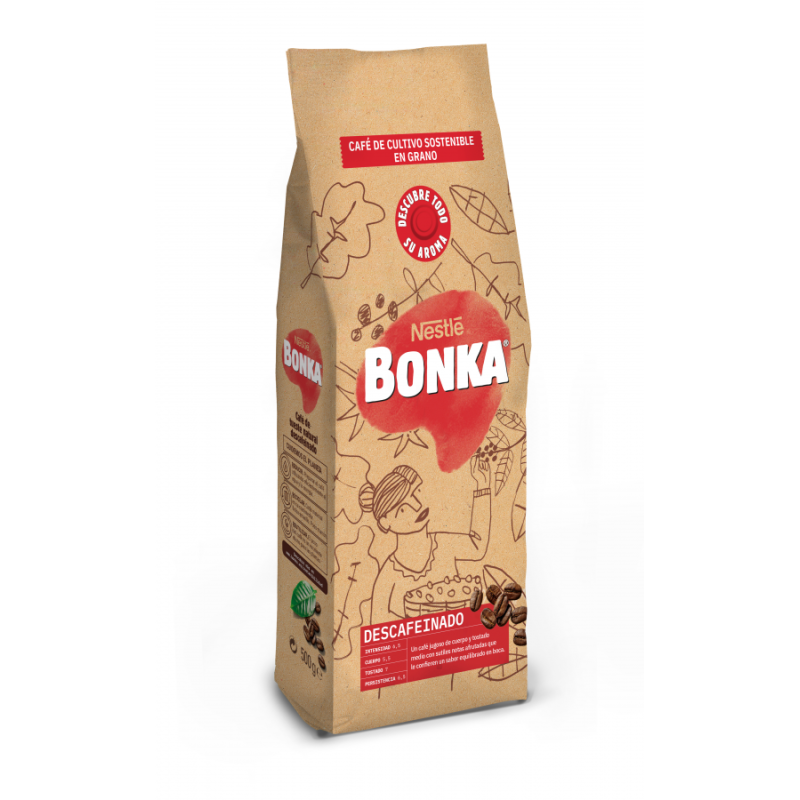 CAFE EN GRANO BONKA 500GR DESCAFEINADO