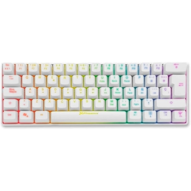 TECLADO PHOENIX MIRAGE RGB MECANICO GAMING BLANCO
