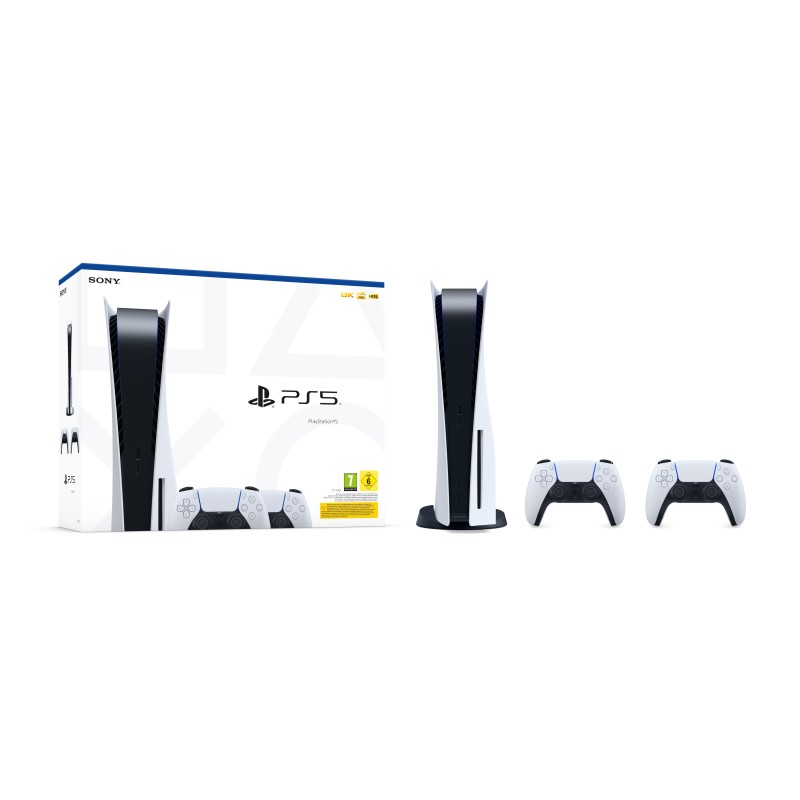 CONSOLA SONY PS5 C/DISCO + 2 MANDOS DUALSENSE WHIT