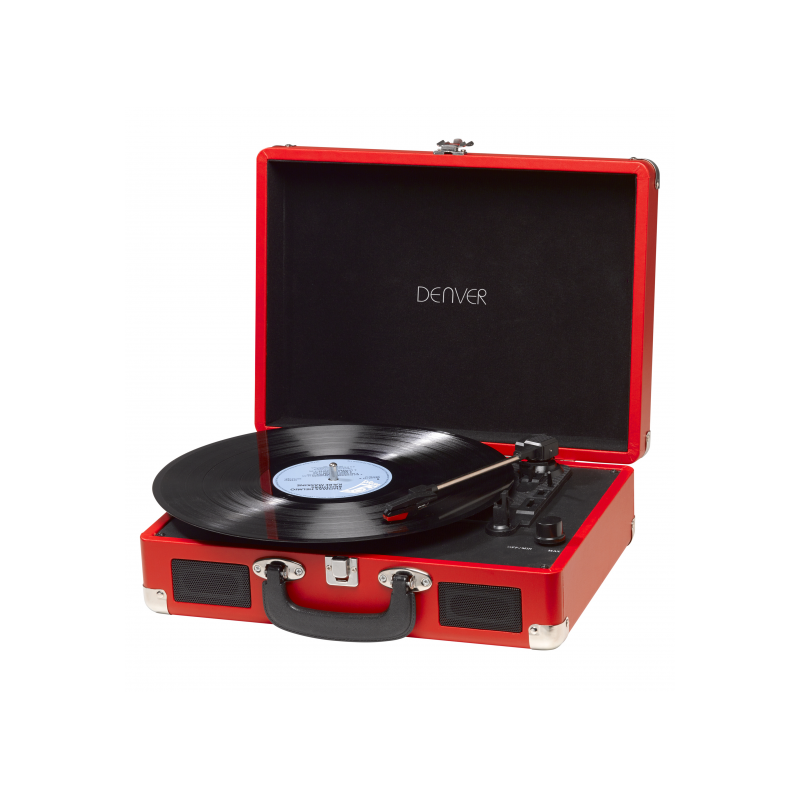 TOCADISCOS DENVER VPL-120 ROJO MALETIN ALTAVOCES